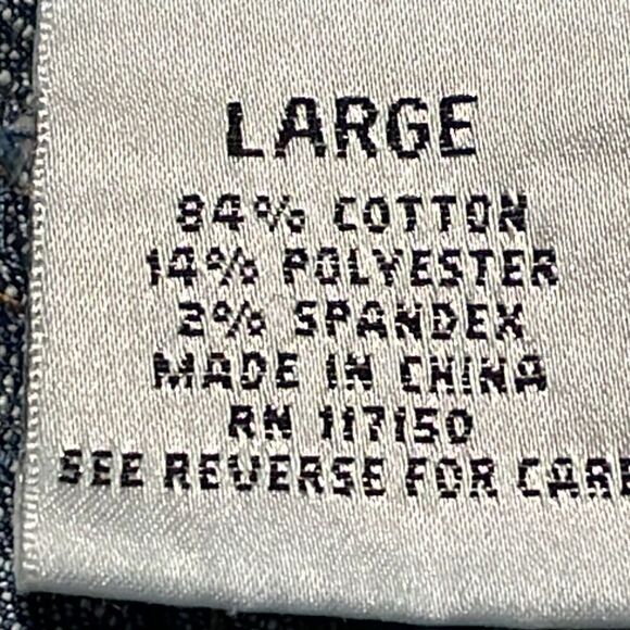 Quacker Factory fun cropped high waist green trim blue jeans size Large - Picture 7 of 9